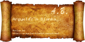 Argyelán Bianka névjegykártya